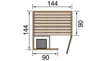 Sauna Falun Trend Compact 144x144cm poêle 3.6kW