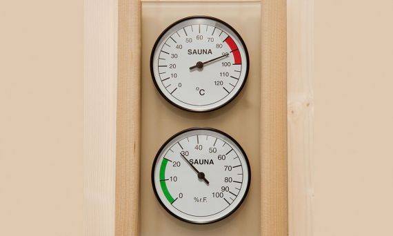 Ensemble hygromètre et thermomètre pour sauna