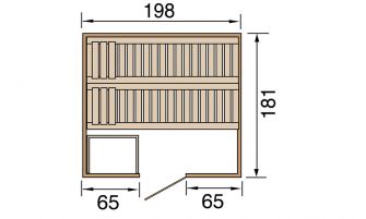 Sauna Bergen 1.8 OS 198x181cm poêle 6.8kW