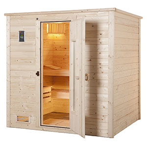 Sauna bergen porte bois
